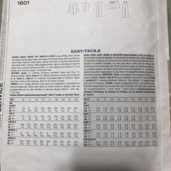 Vogue Career Wardrobe Tamotsu pattern 1601 -12-14-16 several pieces to sew-uncut - Picture 9 of 10
